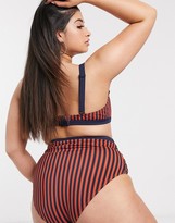 Thumbnail for your product : Junarose high waisted bikini bottoms in stripe