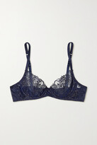 Thumbnail for your product : Coco de Mer Iris Embroidered Tulle And Satin Underwired Bra