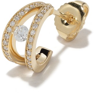Georg Jensen 18kt yellow gold Halo brilliant cut diamond hoop earrings