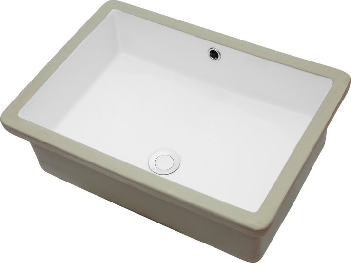 Tatahance 22 in . Undermount Rectangular Bathroom Sink with Overflow in White Ceramic