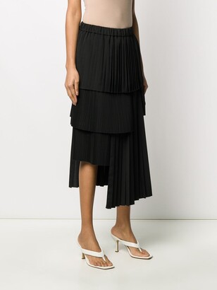 No.21 Asymmetric Pleated Midi Skirt