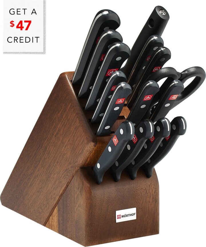 Wusthof Gourmet 16Pc Knife Block Set, Acacia With $47 Credit