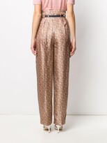 Thumbnail for your product : Fendi high-waisted Karligraphy motif printed trousers