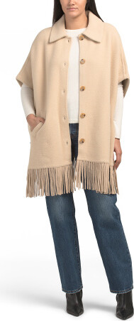 TJMAXX Cape Coat With Fringe Hem - ShopStyle Outerwear
