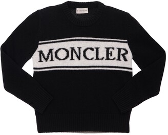 Moncler Logo Intarsia Virgin Wool Knit Sweater