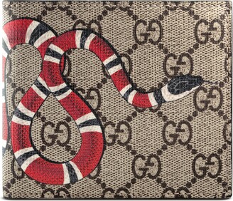 Gucci Kingsnake print GG Supreme coin wallet - ShopStyle