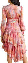 Thumbnail for your product : LoveShackFancy Meridian Ruffled Printed Silk-satin Jacquard Midi Dress