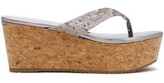 Thumbnail for your product : Jimmy Choo Snake-effect Leather Wedge Slides