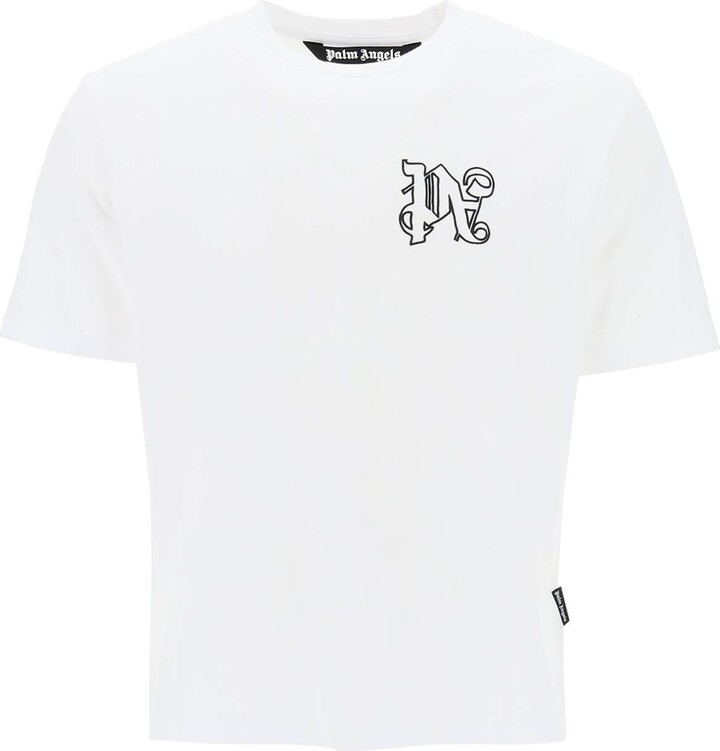 Palm Angels Pa Monogram Embroidered T-shirt - ShopStyle