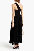 Thumbnail for your product : Giambattista Valli One-shoulder draped pleated silk-crepe maxi dress