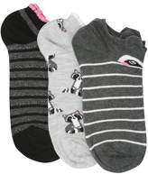 Thumbnail for your product : M&Co Teens' racoon stripe trainer socks three pack