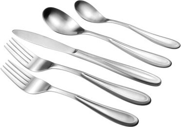 David Shaw Silverware Monet 20 Piece 18/10 Stainless Steel Flatware Set, Service for 4