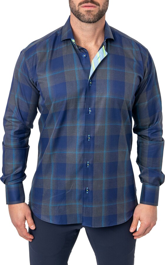 Men's Nashville Predators Antigua Black/Gray Ease Plaid Button-Up Long  Sleeve Shirt