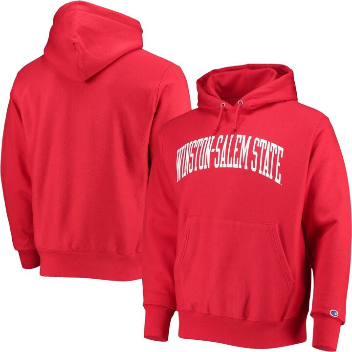 Men's Champion Red Winston-Salem State Rams Tall Arch Pullover Hoodie