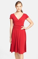 Thumbnail for your product : Maggy London Cap Sleeve Matte Jersey Faux Wrap Dress