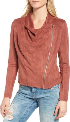 Blank NYC Drape Front Faux Suede Jacket