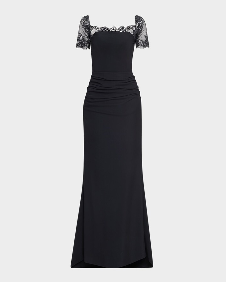 Chiara Boni La Petite Robe Lace-Embellished Mermaid Gown