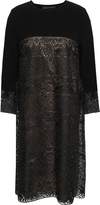 Thumbnail for your product : Alberta Ferretti Paneled Crochet And Ribbed-knit Dress
