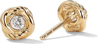 David Yurman 18kt yellow gold Crossover Infinity diamond stud earrings