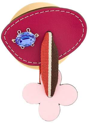 Marni floral leather brooch