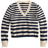 Thumbnail for your product : J.Crew Collection cropped stripe v-neck sweater