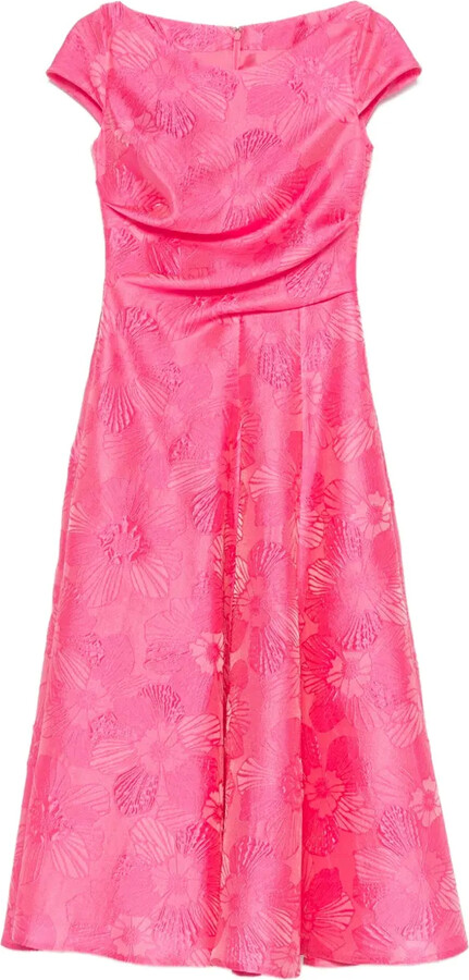 Talbot Runhof Floral-Embroidered Dress