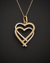 Thumbnail for your product : Italian Gold 14K Two-Tone Double Heart Pendant Necklace
