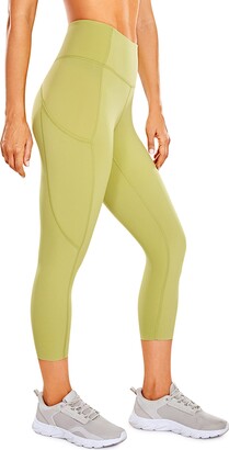 CRZ YOGA Women's Naked Feeling High Waisted Workout Pants Yoga Leggings  Capri with Side Pockets -23 inches 