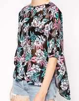 Thumbnail for your product : Influence Tropical Print Hi-Lo Top With Slit Back