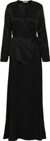 Thumbnail for your product : House Of Dagmar Layered Satin-twill Maxi Wrap Dress