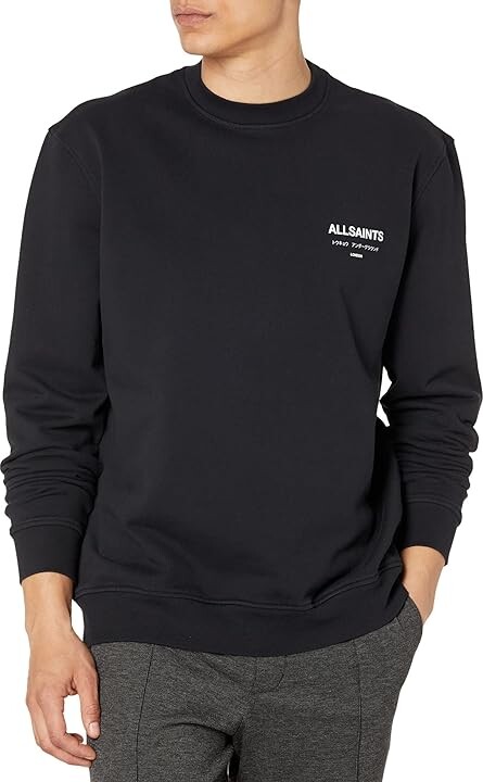 AllSaints Polk Dot Jacquard Relaxed Crew Sweater in Grey for Men