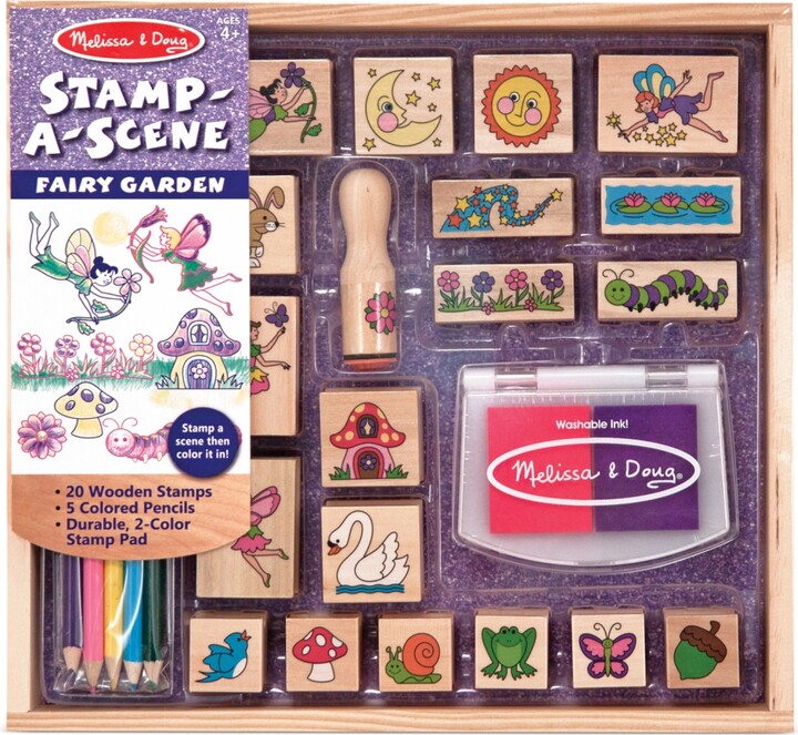 Melissa & Doug Rainbow Stamp Pad For Rubber Stamps, Arts And Crafts  Supplies For Kids Ages 4+, 6 Washable Inks