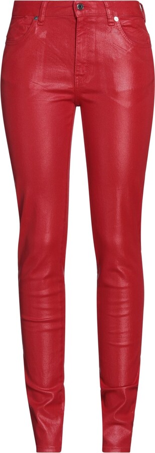 Womens Red Coated Jeans | ShopStyle