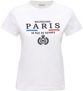 Thumbnail for your product : Balenciaga Paris Embroidery Cotton Jersey T-shirt