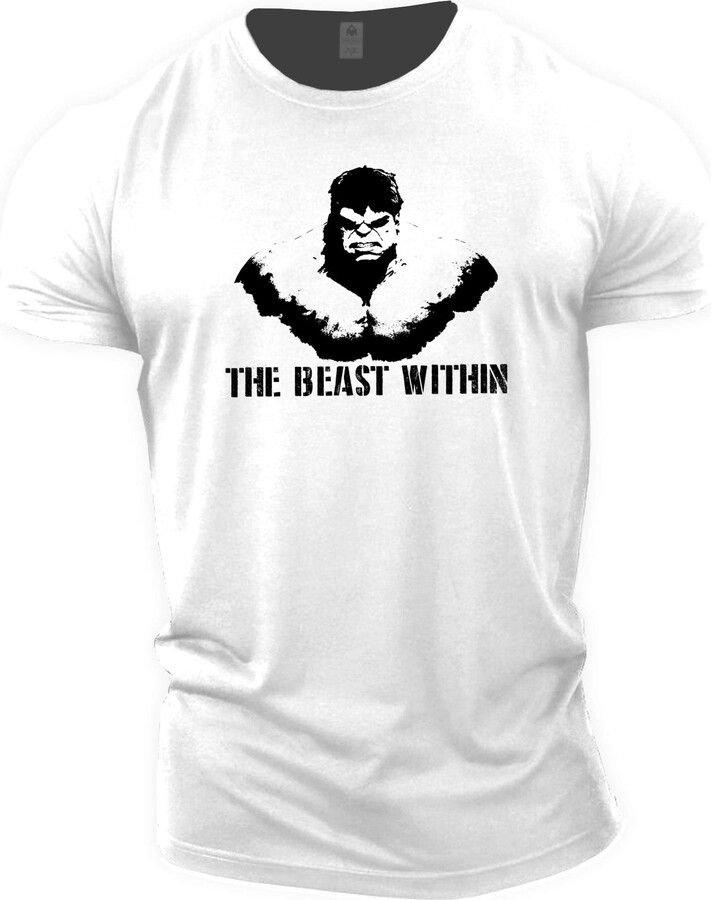 GYMTIER Beast Within Men's Gym T-Shirt Bodybuilding Training Workout ...