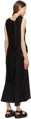 Yohji Yamamoto Black Knot Drape Long Dress