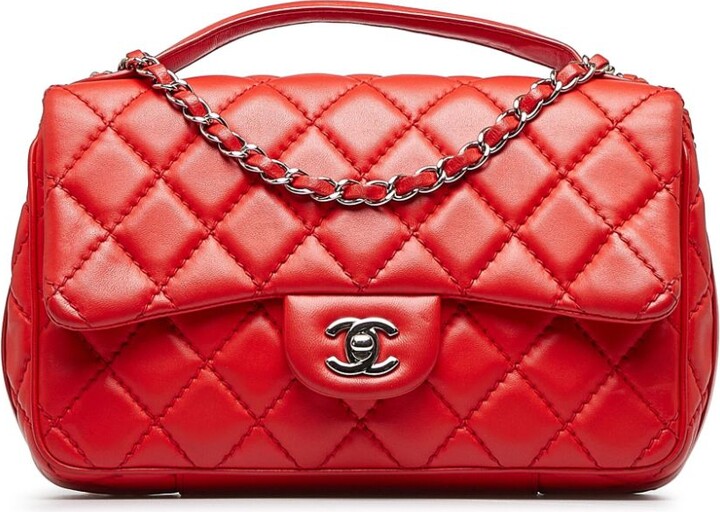 Chanel Red Paris-Rome Large Trapezio Flap Bag