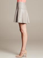 Thumbnail for your product : Banana Republic Gray Leather Fit-and-Flare Skirt