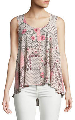 Style&Co. STYLE & CO. Sleeveless Printed High-Low Top
