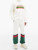 Thumbnail for your product : Gucci Logo-stripe Loopback Cotton-jersey Track Pants - Green White