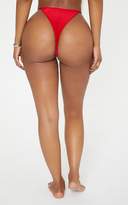 Thumbnail for your product : PrettyLittleThing Shape Red Strappy Thong Bikini Bottom