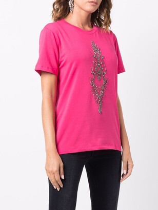 Dondup bead-embellished cotton T-shirt