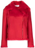 Thumbnail for your product : Alberta Ferretti Faux-Fur Trimmed Leather Jacket