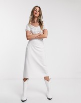 Thumbnail for your product : Jagger And Stone Jagger & Stone midi bardot milkmaid dress with ruched front
