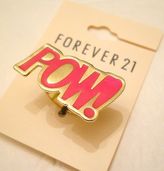 Thumbnail for your product : Forever 21 POW" Comic Superhero Ring Size 6 7  Gold Tone Pink New with Tags