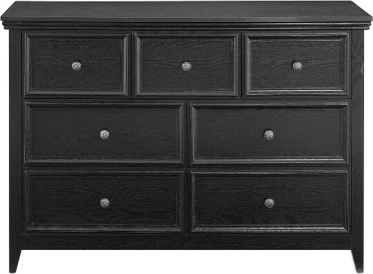 GulchesModern7-DrawerDresser-FarmhouseStyleChestofDrawersMDFStorageCabinetforLivingRoomBedroomClosetOrganizationBlack