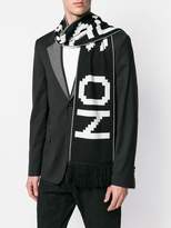 Thumbnail for your product : Just Cavalli fringed slogan scarf