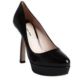 Thumbnail for your product : Miu Miu Black Patent Leather Notched Heel Platforms