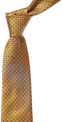 Canali Yellow & Blue Dot Silk Tie