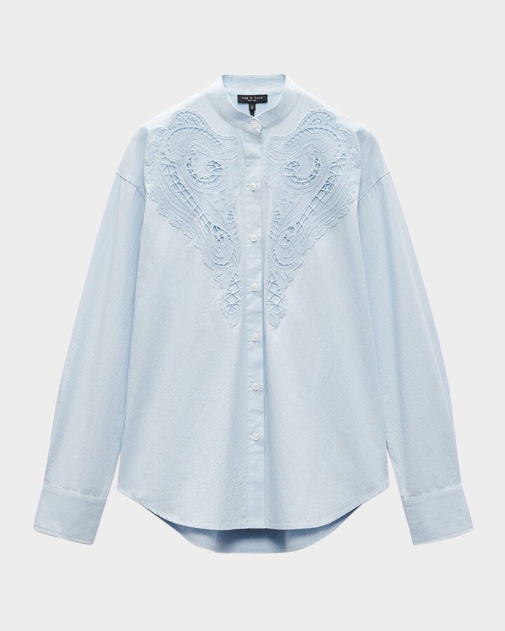 Rag & Bone Ainsley Long-Sleeve Embroidered Shirt